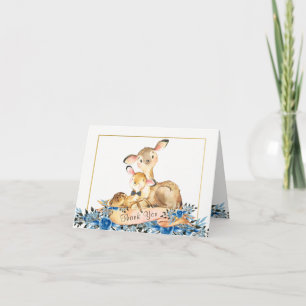 Jungen-Wooland-Hirsch-Baby-Shower-Dankeskarten Dankeskarte