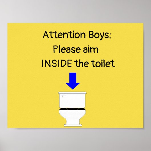 Jungen zielen in die Toilettenspender Poster (Vorne)