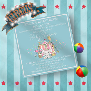 Jungen-Zirkus-Baby-Shower-Einladung Einladung