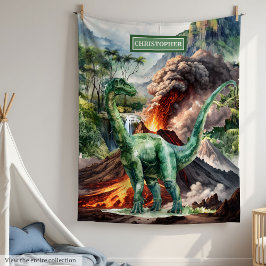 Jungen zum Geburtstag Blanket mit Namen Dinosaurie Fleecedecke