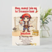 Jungen zum Geburtstag individualisierbares Piraten Einladung (Stehend Vorderseite)