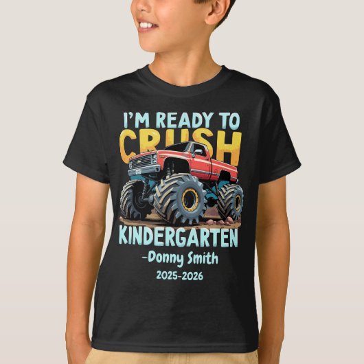 Jungen zurück in die Schule, bereit, den Kindergar T-Shirt (Vorderseite)