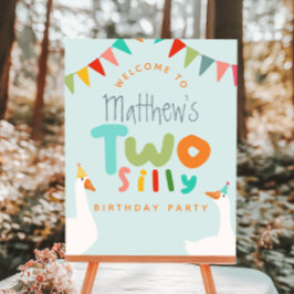 Jungen Zwei Alberne Gans 2. Geburtstag Begrüßungsz Poster