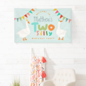 Jungen Zwei Alberne Gans 2. Geburtstag Willkommen Banner (Insitu)
