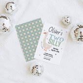 Jungen Zwei Alberne Gänse Sommer Kinder 2. Geburts Einladung