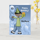 Jungenalter spezifisch für dunkelhäutige Junge zum Karte (Gelbe Blume)