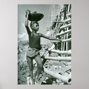 Jungenarbeiter Pakistan 1950er Jahre Poster