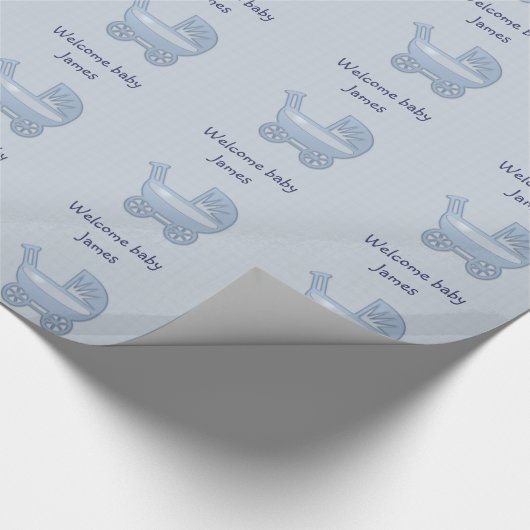 Jungenbaby-Buggy Geschenkpapier (Ecke)