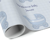 Jungenbaby-Buggy Geschenkpapier (Rolleneckpunkt)