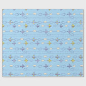 Jungenblauflugzeuge Geschenkpapier (Flach)