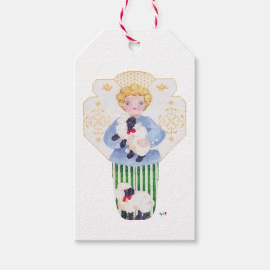 Jungenengel mit Lamm Geschenkanhänger (Vorderseite)