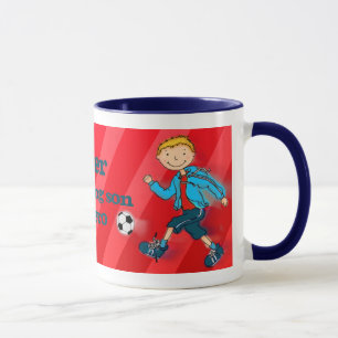 Jungenfußballfußballheld-Tassenrot Tasse