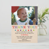 Jungengeburtstag danken Ihnen zu kardieren Dankeskarte (Stehend Vorderseite)