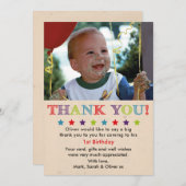 Jungengeburtstag danken Ihnen zu kardieren Dankeskarte (Vorne/Hinten)