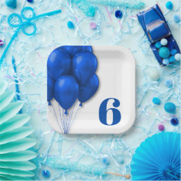 Jungengeburtstagsfeier Blaue Ballons Pappteller