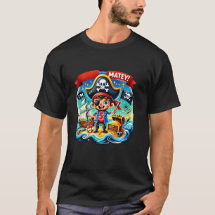 Jungenkapitän Kumpel ich bin 5 Pirat 5. Geburtstag T-Shirt