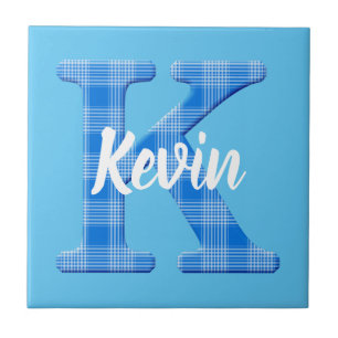 Jungenname kundenspezifisches Karomuster Buchstabe Fliese