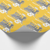 Jungennamensalterszug Locogelb-Graugeburtstag Geschenkpapier (Ecke)