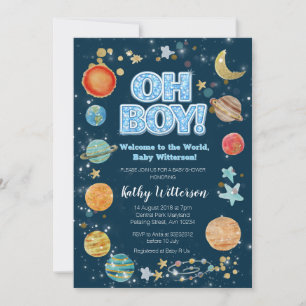 Jungenplaneten Weltraum-Baby Shower-Einladung Einladung