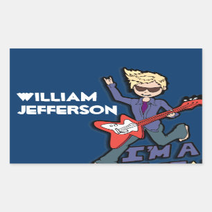 Jungenrockstar blonder rechteckiger aufkleber