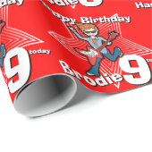 Jungenrot addieren Ihre rockstar Verpackung des Geschenkpapier (Rolleneckpunkt)