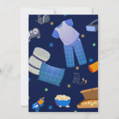 Jungen's Sleepover Pajama-Party Einladung (Rückseite)