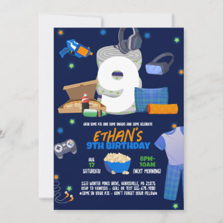 Jungen's Sleepover Pajama-Party Einladung