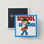 Jungenschule ist cool button (Vorne & Hinten)