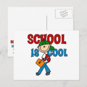 Jungenschule ist cool postkarte (Vorne/Hinten)
