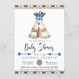 Jungenteepee-Babyparty-Einladungen Einladung