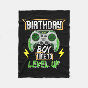 Jungenzeit zum Levelaufstieg Videospiel Geburtstag Fleecedecke