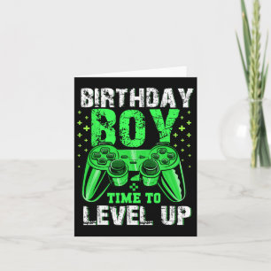 Jungenzeit zum Levelaufstieg Videospiel Geburtstag Karte