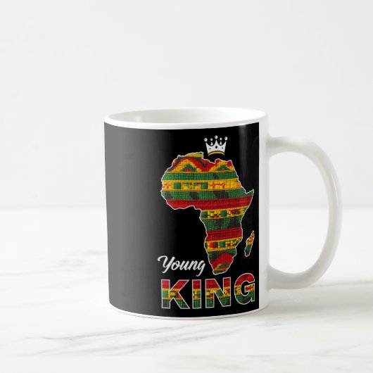 Junger afrikanischer König Map Kente Kunst Männer Kaffeetasse (Rechts)