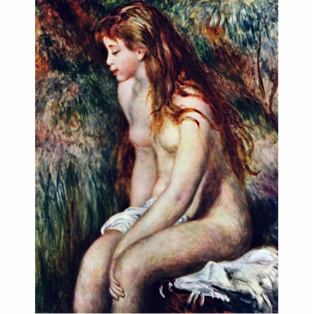 Junger Badegast durch Pierre-Auguste Renoir Freistehende Fotoskulptur (Vorne)