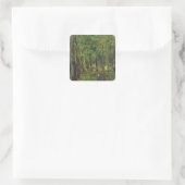 Junger Bauer im Wald, 1878 Quadratischer Aufkleber (Tasche)