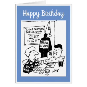 Junger Bauern-Quiz-Nacht-Cartoon