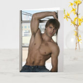Junger Beefcake Karte (Gelbe Blume)