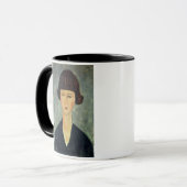 Junger Brunette, 1917 (Öl auf Leinwand) Tasse (Vorderseite Links)