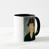 Junger Brunette, 1917 (Öl auf Leinwand) Tasse (VorderseiteRechts)