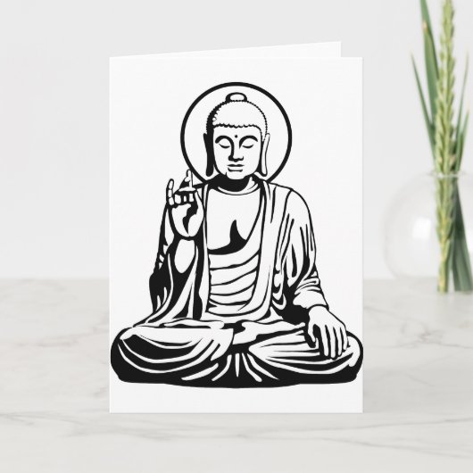 Junger Buddha No.1 (Schwarz-weiß) Karte (Vorderseite)