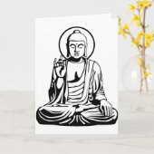 Junger Buddha No.1 (Schwarz-weiß) Karte (Gelbe Blume)