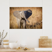 Junger Busch-Elefant Poster (Küche)