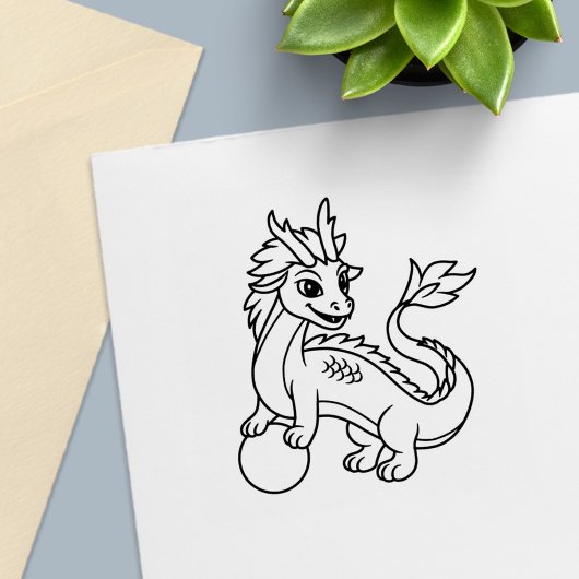 Junger chinesischer Drache Permastempel