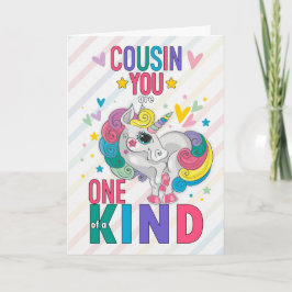 Junger Cousin Rainbow Unicorn Valentinstag Feiertagskarte