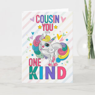 Junger Cousin Rainbow Unicorn Valentinstag Feiertagskarte
