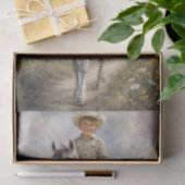 Junger Cowboy auf weißem Pferd Decoupage Seidenpapier (Geschenk)