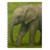 Junger Elefant mit Guardian im Grassy Reserve Notizblock (Vorderseite)