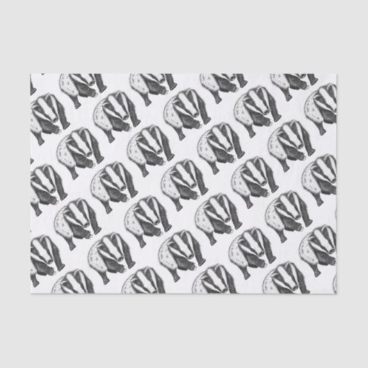 Junger europäischer Dachs Seidenpapier (Vorderseite)