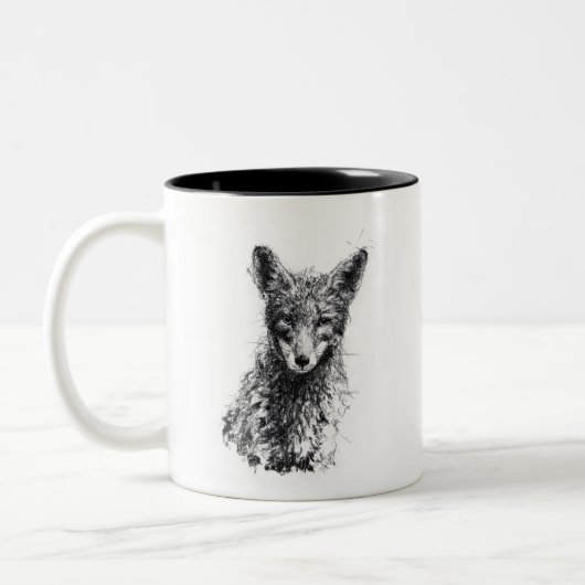 Junger Fuchs Zweifarbige Tasse (Links)