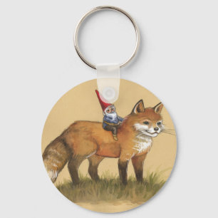 Junger Gnome und Fox Schlüsselanhänger